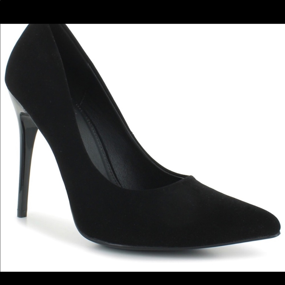 All black high heels